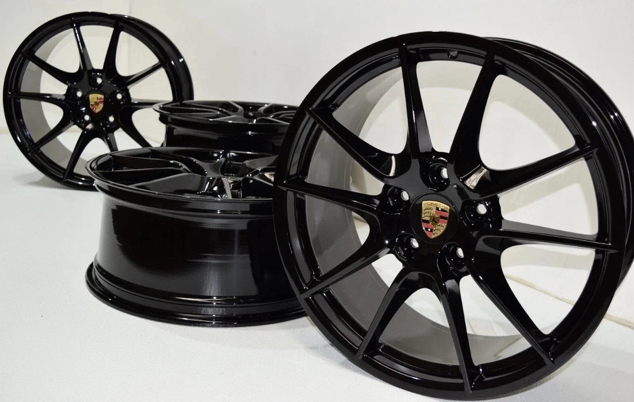20” Porsche 911 991.1 Carrera 4 4S GTS Factory OEM Wheels Rims Wide Body Black