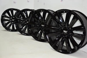 22” Cadillac Escalade Platinium Factory OEM GM Black Rims Wheels 2020-2026