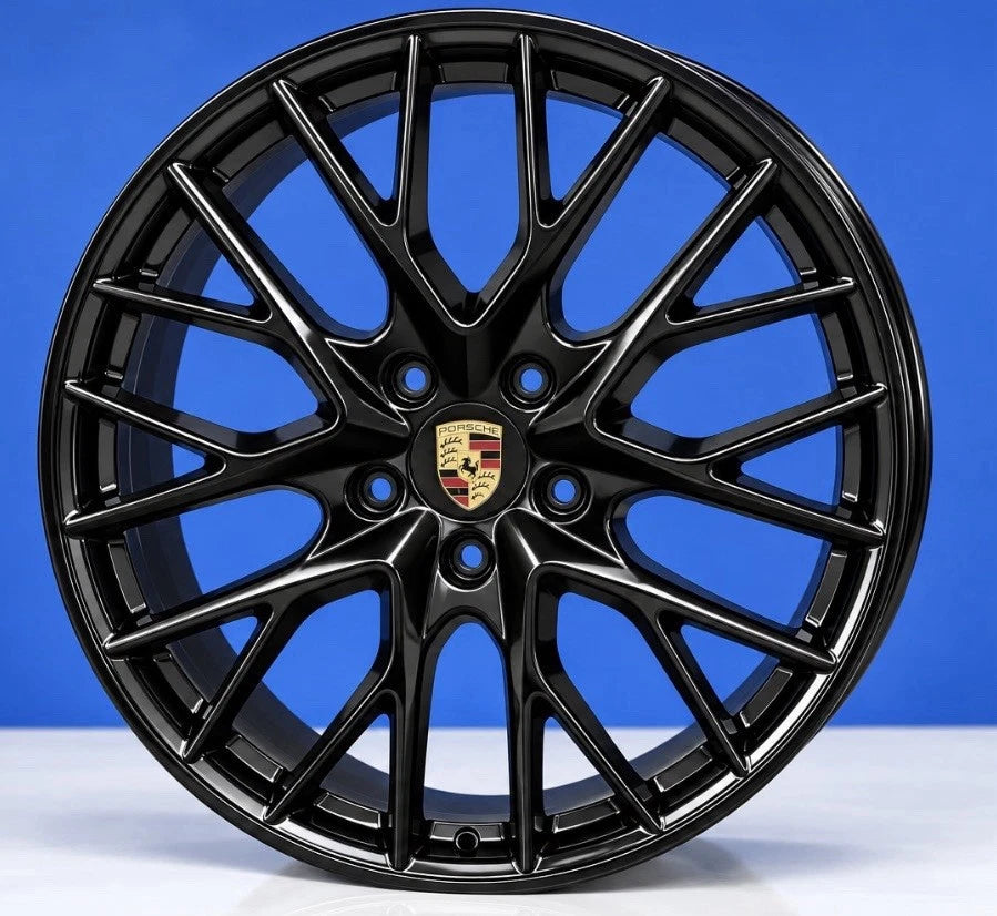 21" Porsche 971 Panamera 2017+ Sport Design Wheels Rims Black Factory OEM