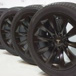 19" Tesla Model S Slipstream Factory OEM Black Wheels Rims Tires Goodyear