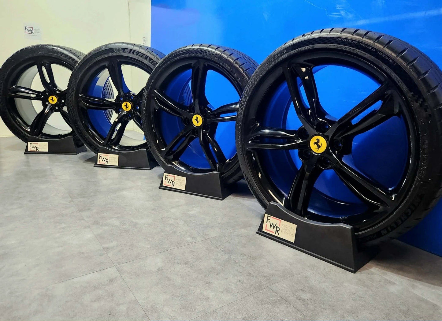 20” Ferrari 296 GTB Wheels Rims Tires Factory OEM Original Gloss Black 🔥🔥🔥