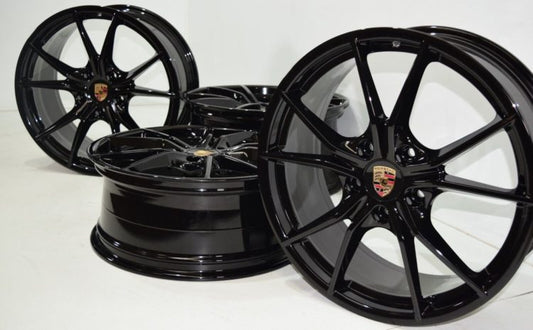 20" Porsche 991 911 991.2 Carrera Factory OEM Wheels Rims Gloss Black