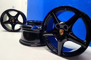 Porsche 911 997 Carrera III 18" Factory OEM Wheels Black Rims 996 Boxster