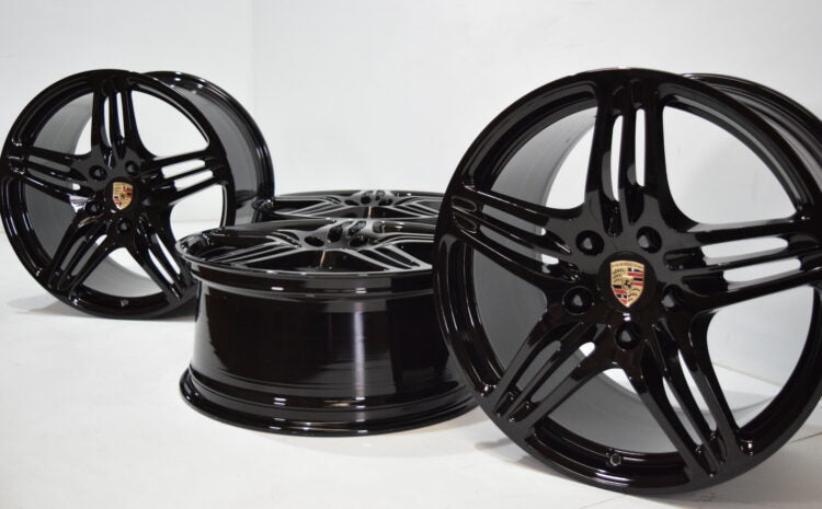 19" Porsche 911 997 Turbo Factory OEM genuine black wheels rims
