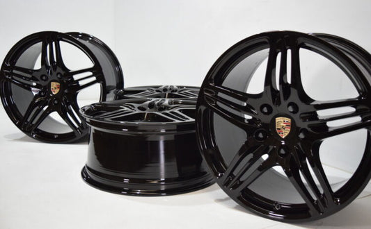 19" Porsche 911 997 Turbo Factory OEM genuine black wheels rims