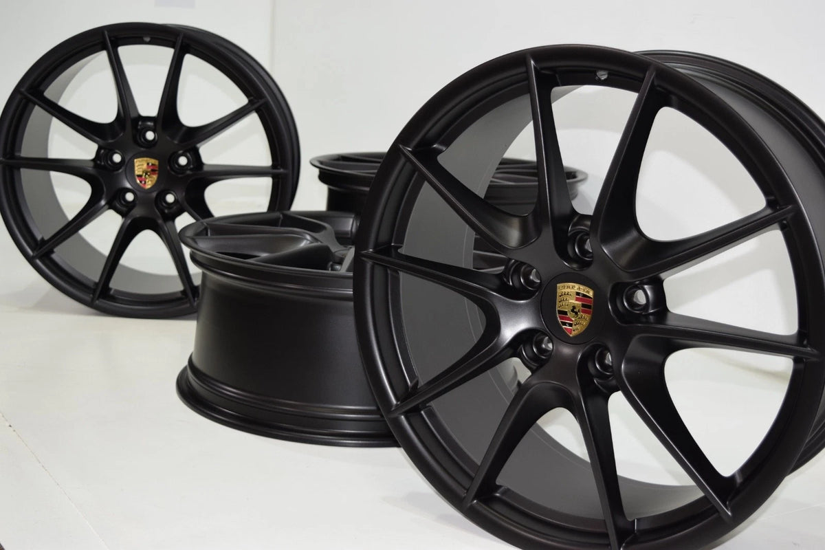 20” Porsche 911 991.1 Carrera Factory OEM Wheels Rims Narrow Body satin Black