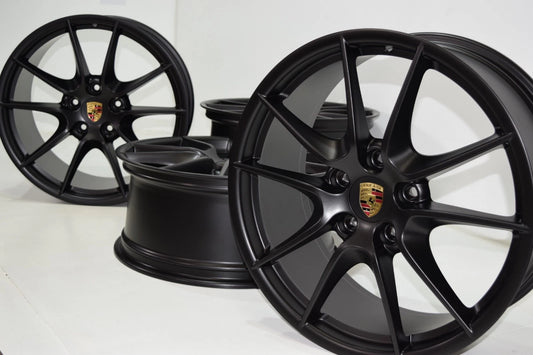 20” Porsche 911 991.1 Carrera Factory OEM Wheels Rims Narrow Body satin Black