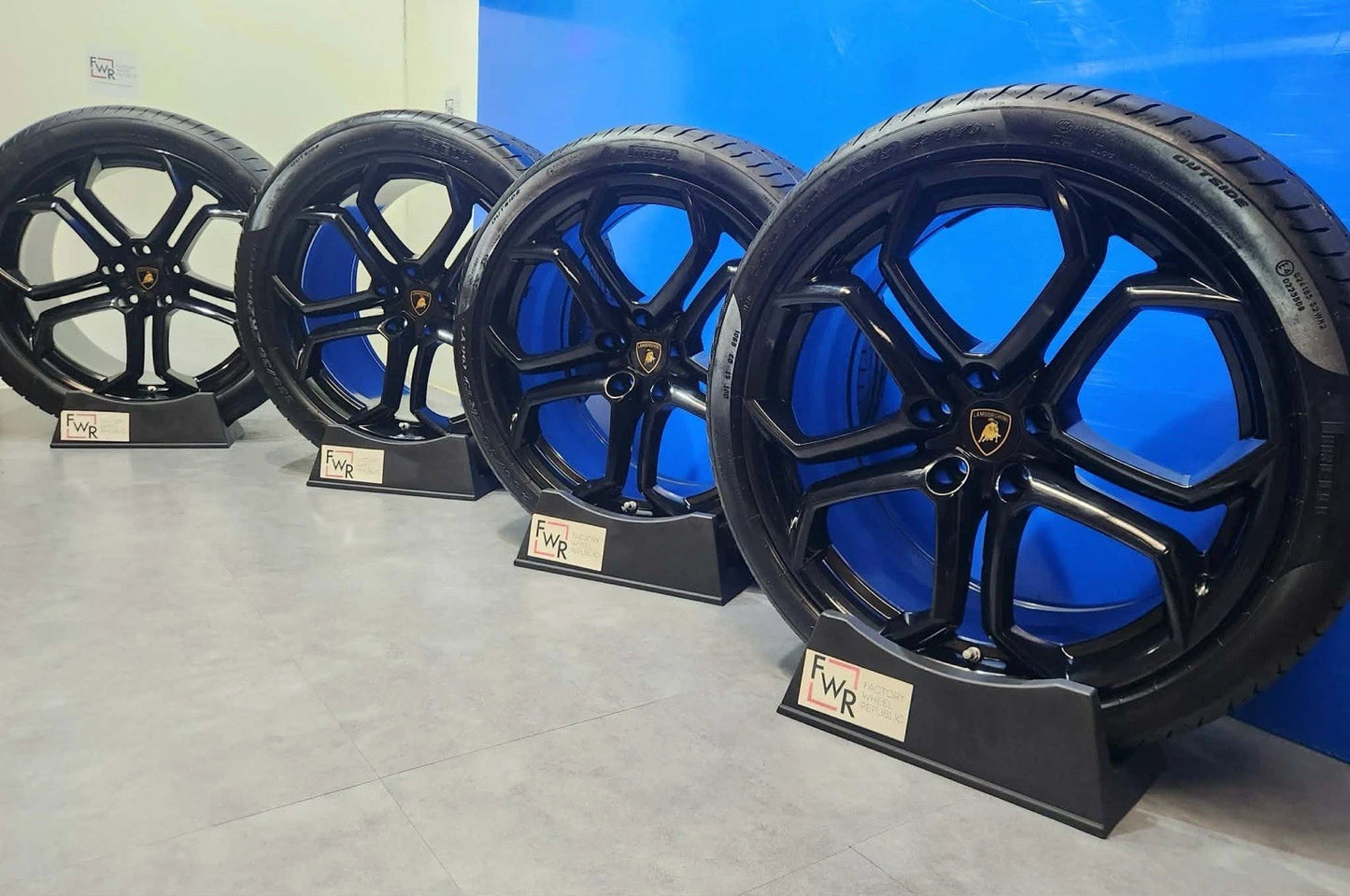 19" 20" LAMBORGHINI AVENTADOR LP700 Factory OEM Black Wheels Rims Tires