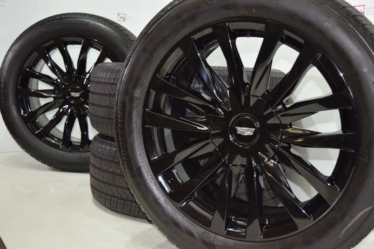 22" Cadillac Escalade Platinum Black Factory OEM wheels & Tires 2022 2023 2024