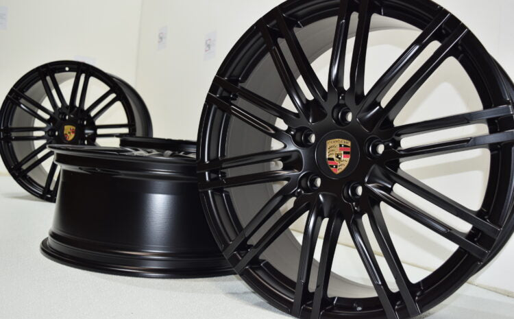 20" Porsche 981 Cayman Boxster Spyder SATIN BLACK Factory OEM Wheels Rims