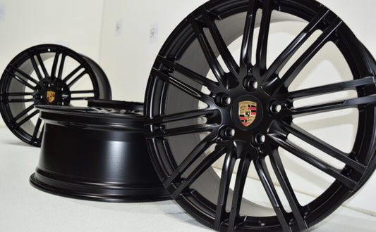 20" Porsche 981 Cayman Boxster Spyder SATIN BLACK Factory OEM Wheels Rims