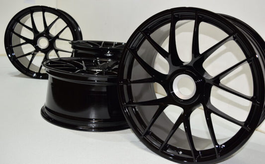 20" Porsche 911 991 Turbo S Wheels rims Gloss black Factory OEM GTS Center Lock