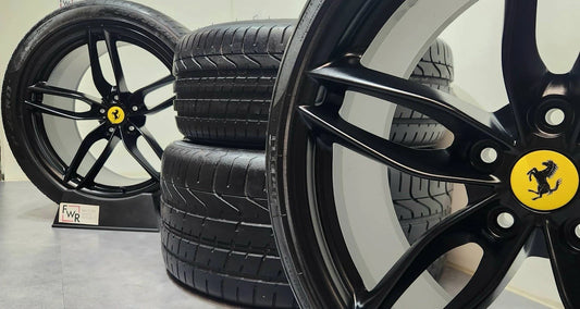 20” FERRARI 488 GTB SPIDER F8 488GTB RIMS WHEELS TIRES FACTORY OEM TRIBUTO BLACK