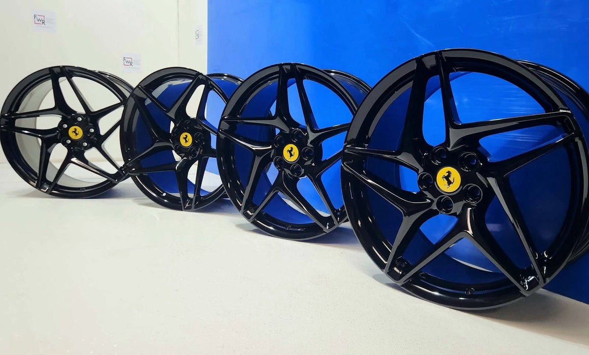20” FERRARI F8 TRIBUTO Factory OEM STOCK Gloss Black GENUINE RIMS WHEELS 861242