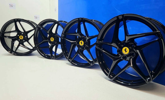 20” FERRARI F8 TRIBUTO Factory OEM STOCK Gloss Black GENUINE RIMS WHEELS 861242