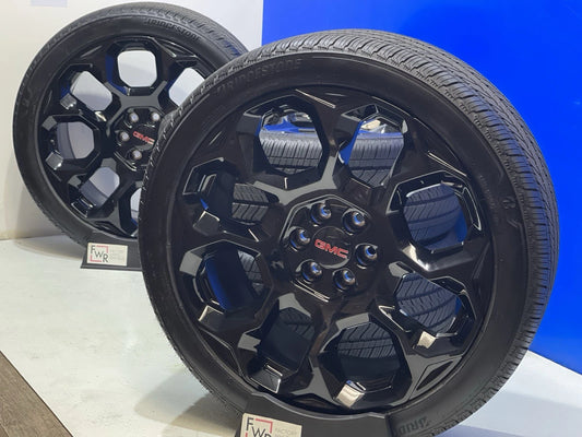 24” GMC YUKON Sierra Factory OEM Black Wheels Tires Rims 1500 2026 2025