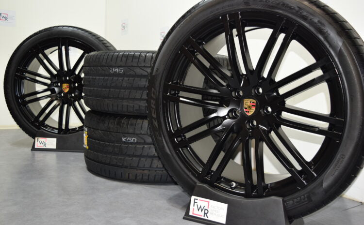 21" Porsche Macan 21-inch Turbo III Factory OEM Authentic SATIN Black wheels and tires