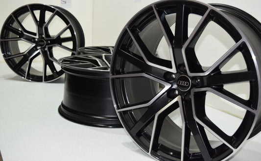 22" AUDI Q7 SQ8 SQ7 Q8 Factory OEM Rims black and machined 4M0601025 22