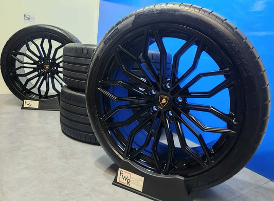 23” Lamborghini Urus Factory OEM Black Wheels Rims Tires Galanthus Performante