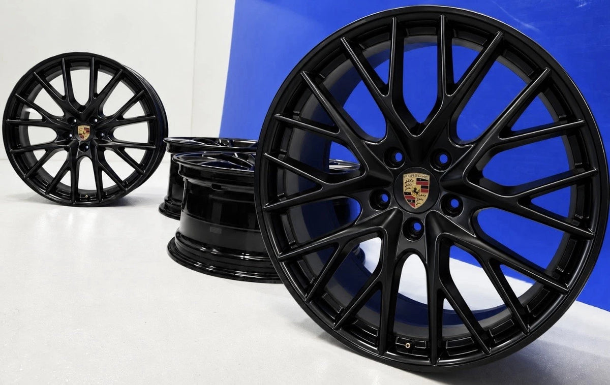 21" Porsche 971 Panamera 2017+ Sport Design Wheels Rims Black Factory OEM