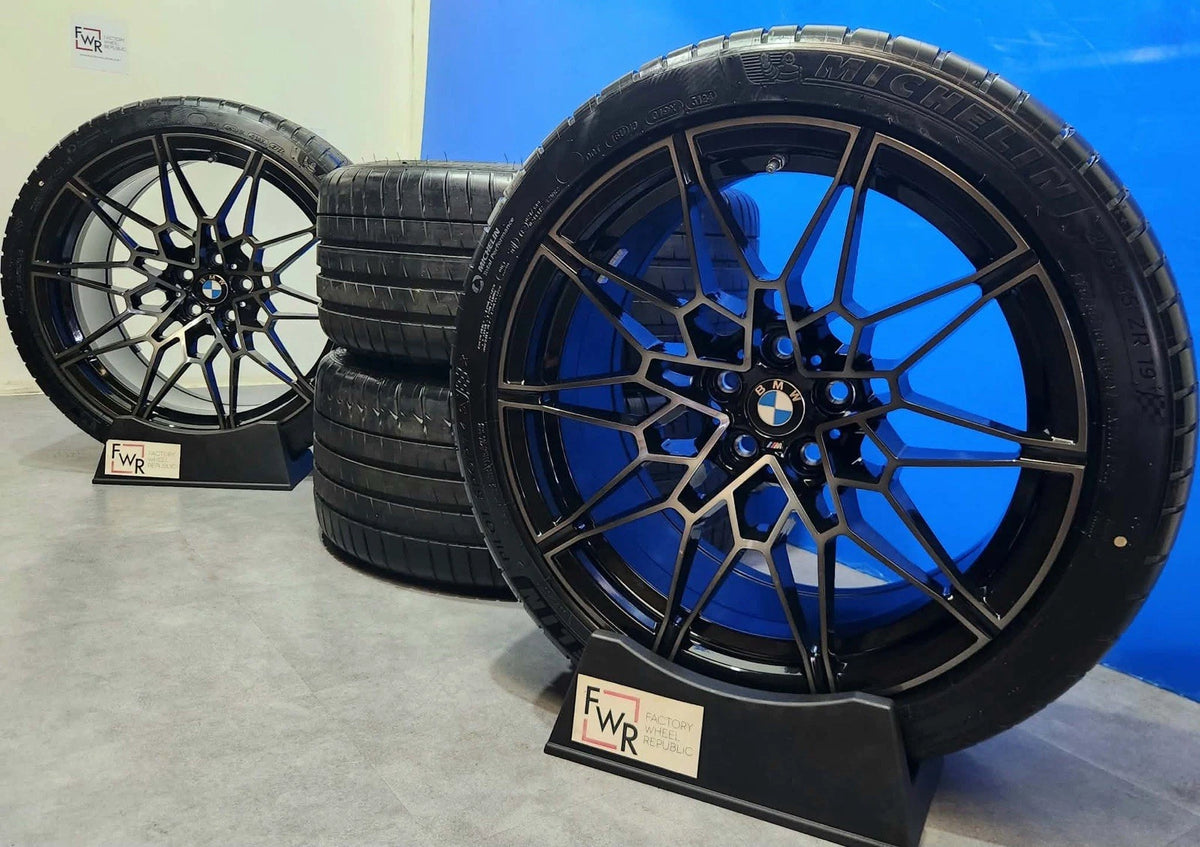 19" 20" BMW M3 M4 Comp 826M Black Machine Factory OEM Original Wheels Rims Tires