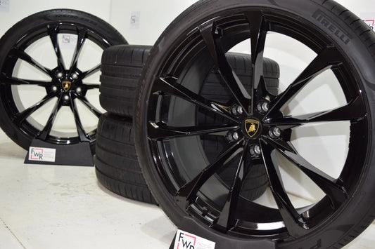 23" LAMBORGHINI URUS Factory OEM AUTHENTIC BLACK WHEELS and Tires RIMS