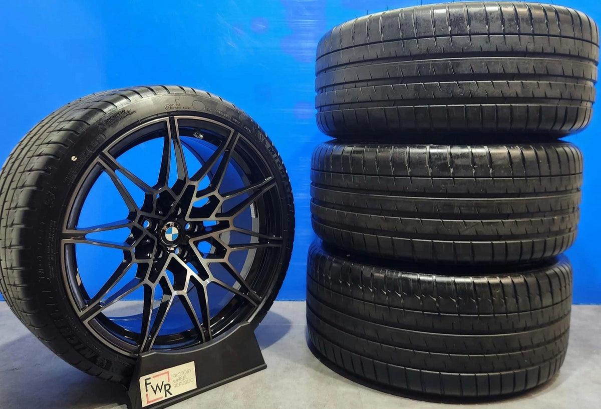 19" 20" BMW M3 M4 Comp 826M Black Machine Factory OEM Original Wheels Rims Tires