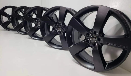 22" Land Rover Defender Factory OEM Rims Wheels Authentic Satin Black Set Of 5