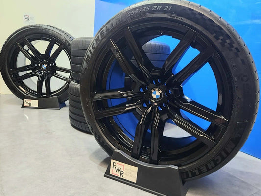21" BMW F95 X5 M F96 X6 M X5M FACTORY OEM RIMS Wheels Michelin Tires 808M