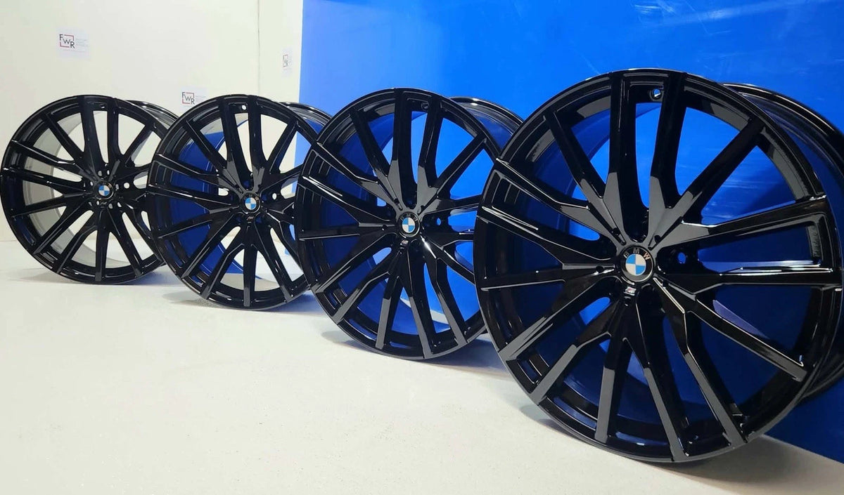 22” BMW X5 X6 742M Gloss Black G05 G06 X5M X6M Wheels Rims Original Factory OEM