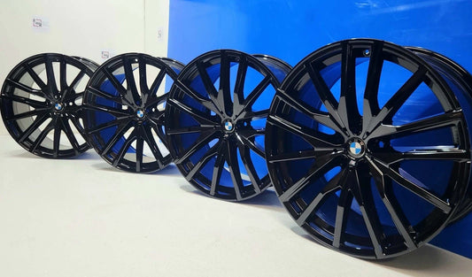 22” BMW X5 X6 742M Gloss Black G05 G06 X5M X6M Wheels Rims Original Factory OEM