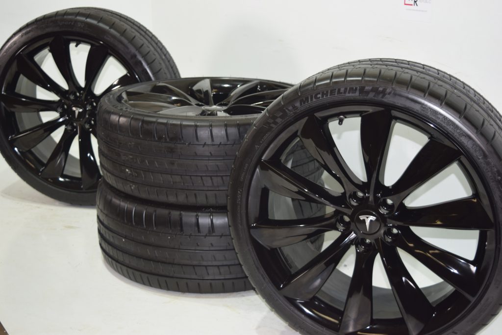 21 tesla model s rims wheels oem factory 2020 2019 p75 p90 p100d gloss black