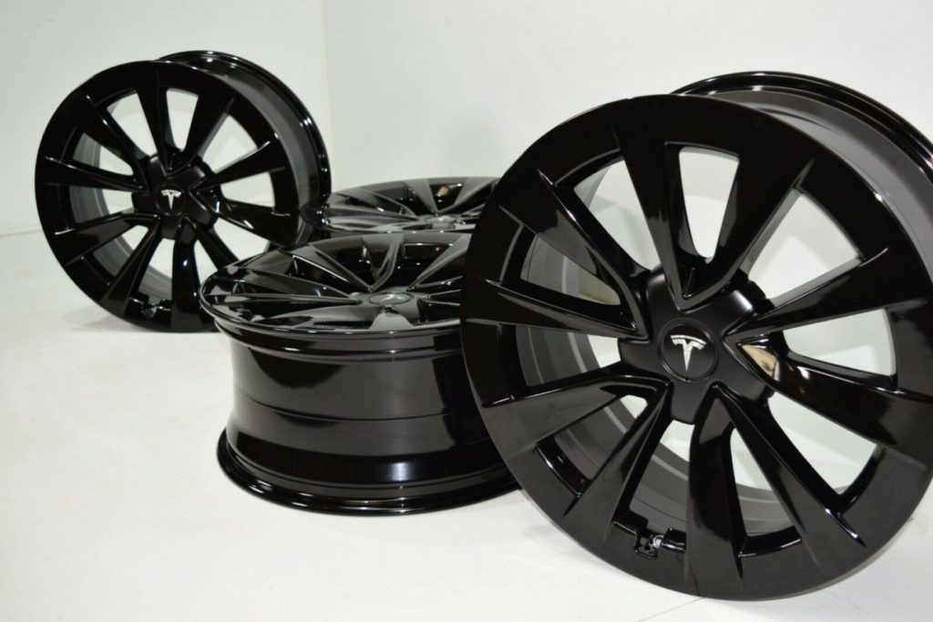 19" Tesla Model 3 TM3 Factory OEM Wheels Rims gloss Black ...